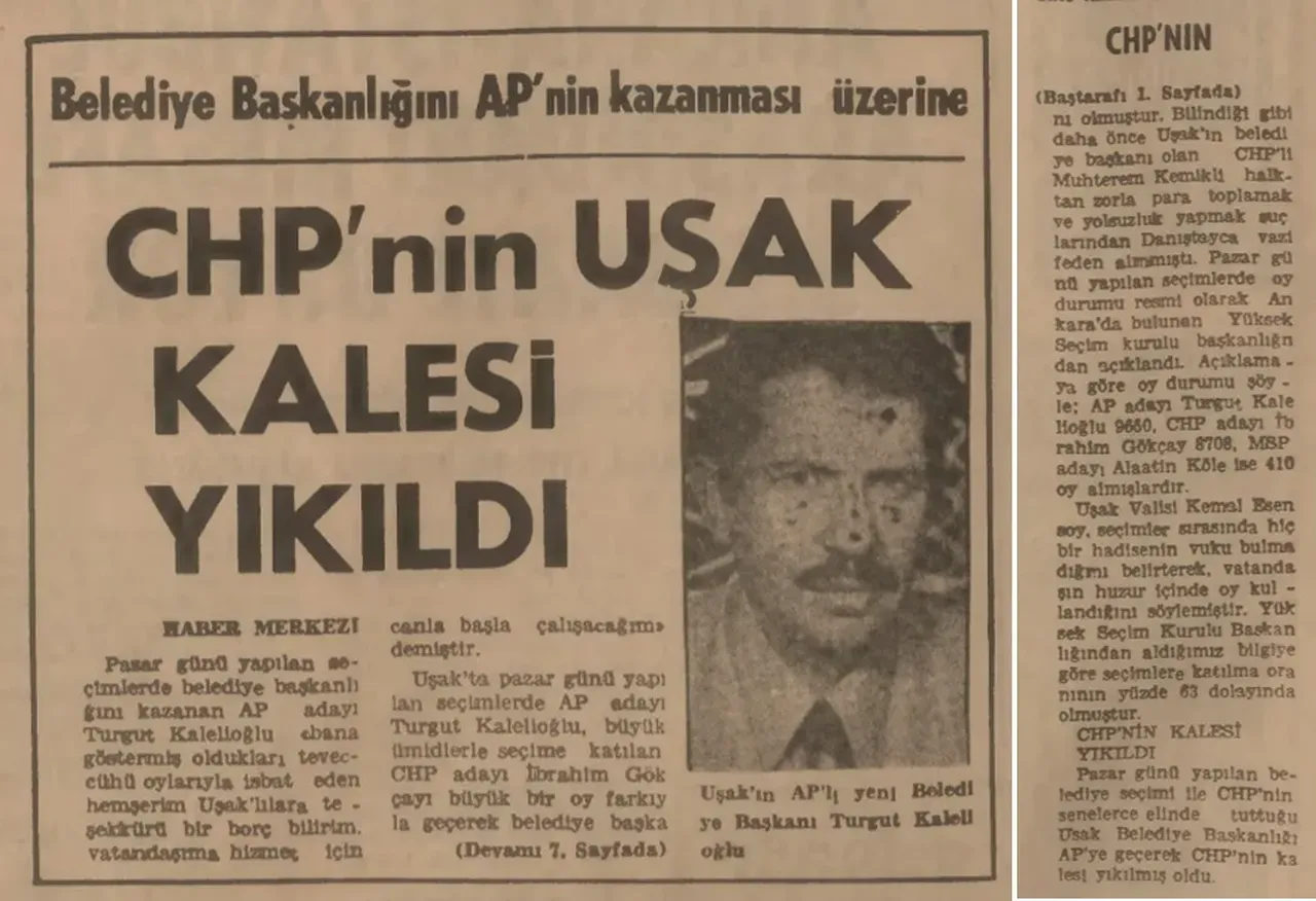Uşak Belediyesi yolsuzluk skandalı ilk değil: 46 yıl önce CHPnin kalesi böyle yıkıldı
