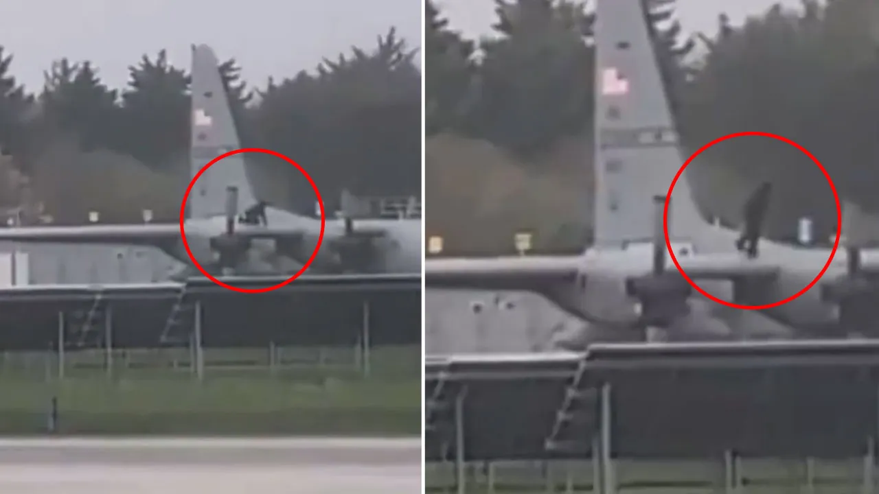 C130 uçağının tepesine çıktı, balta ile defalarca vurdu! İrlanda büyük askeri güvenlik zafiyeti 