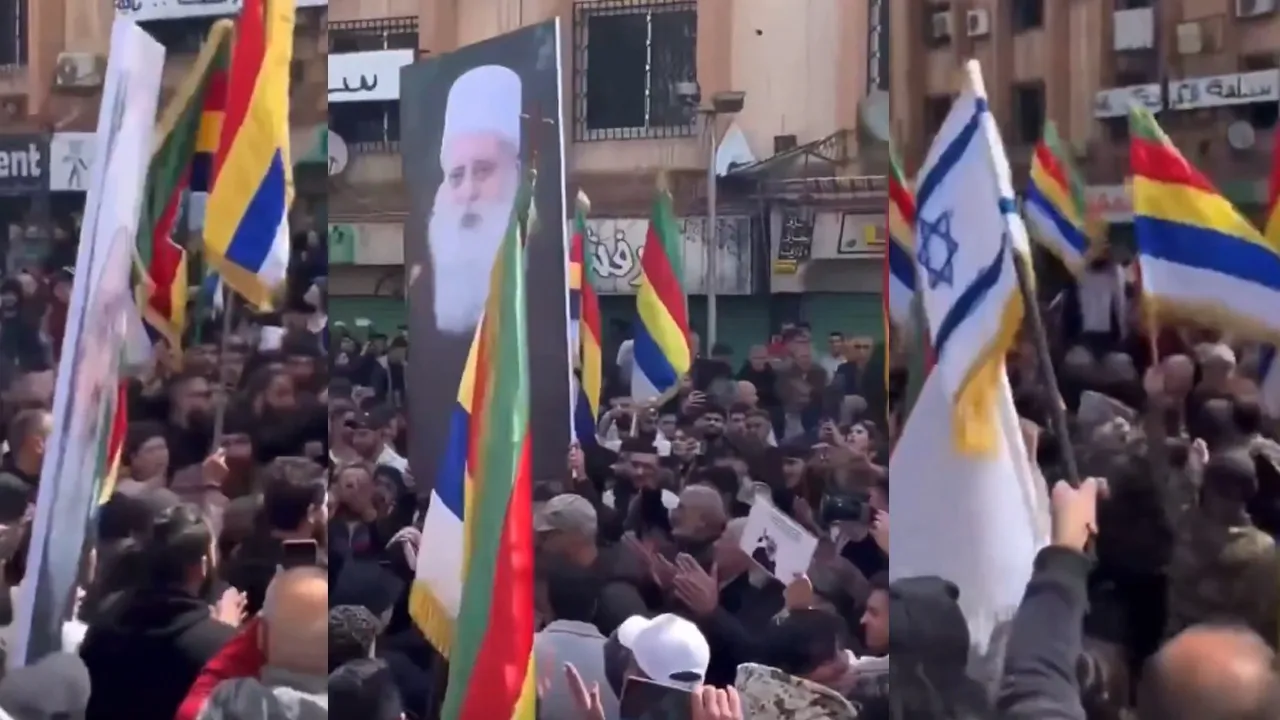 Ellerinde İsrail bayrakları ve Netanyahu posterleriyle sokağa indiler: Burası İsrail değil Suriye!