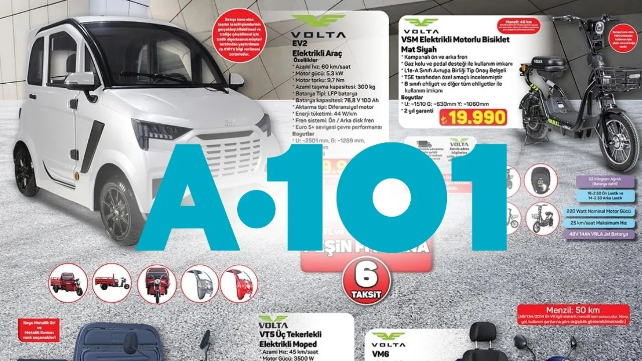 A101’de 329 bin TL’ye elektrikli araç! Volta EV2 özellikleri neler?