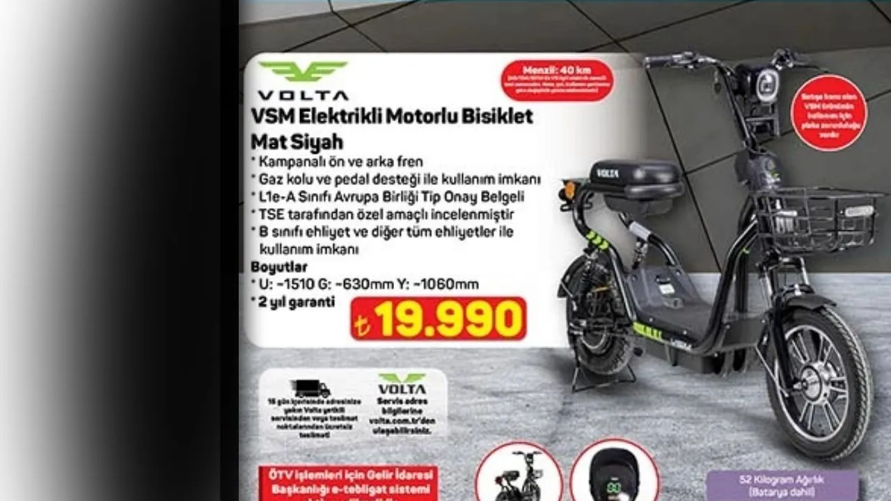 A101’de 329 bin TL’ye elektrikli araç! Volta EV2 özellikleri neler?