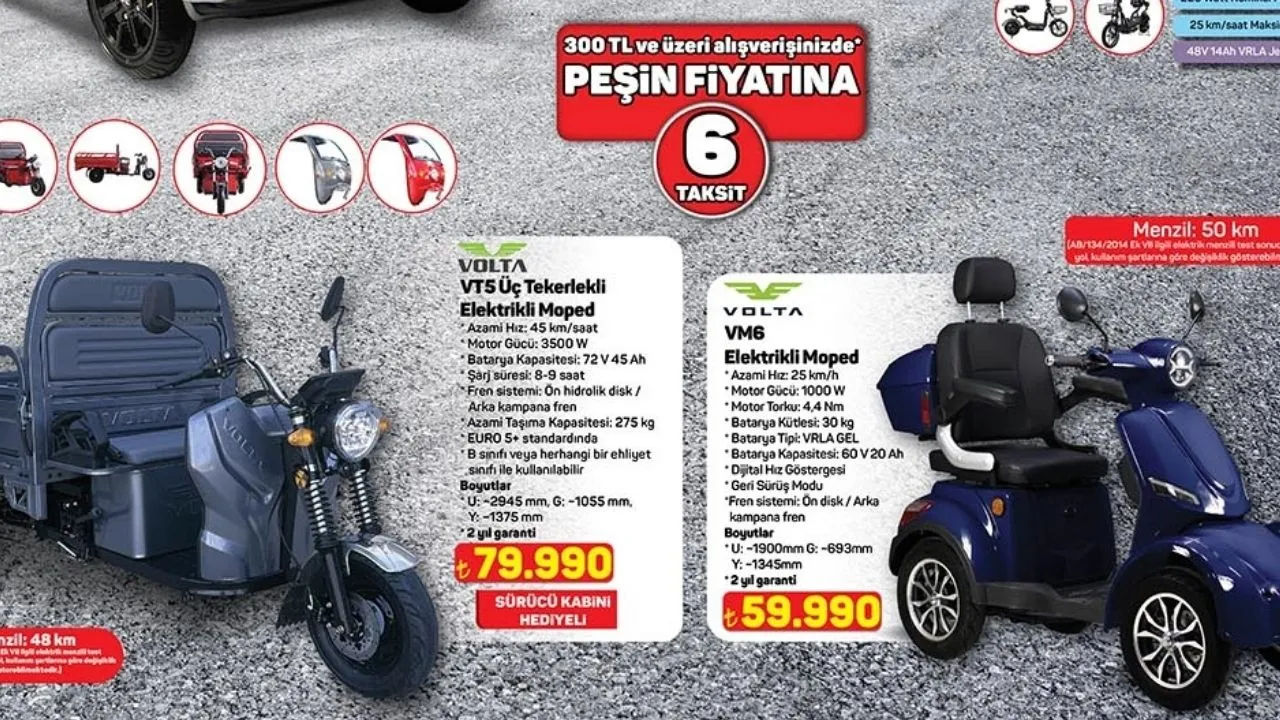 A101’de 329 bin TL’ye elektrikli araç! Volta EV2 özellikleri neler?