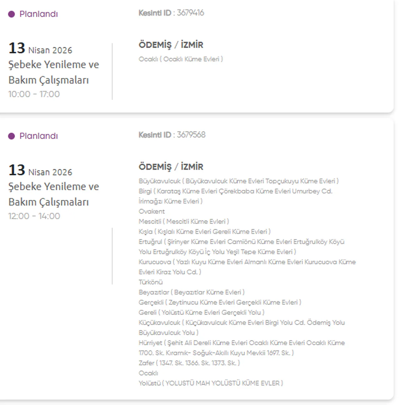 İzmir Gediz elektrik kesintisi listesi! 13 Nisan İzmirde elektrikler ne zaman gelecek? (Ödemiş, Karşıyaka)