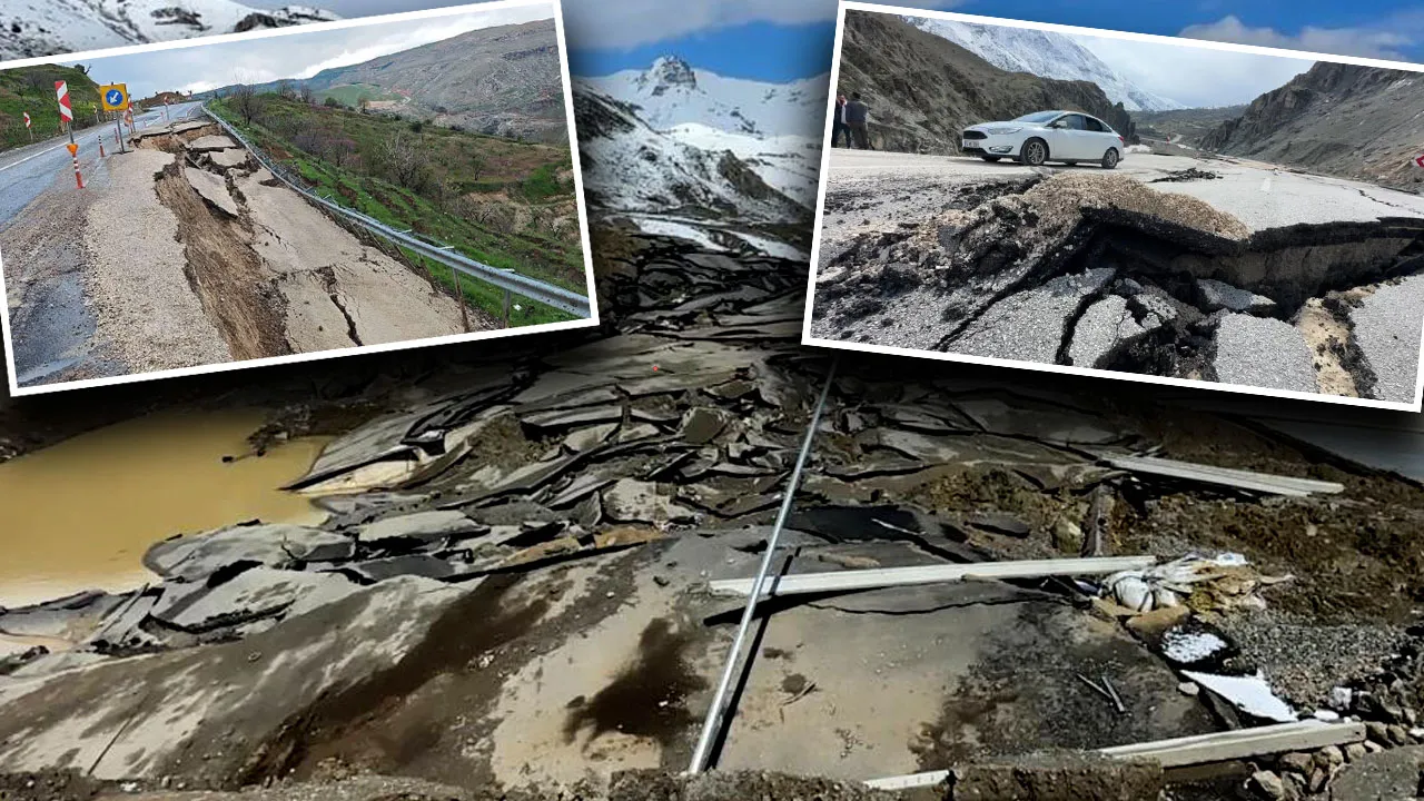 Tüyler ürperten manzara! Bir değil iki yerde oldu, yollar yutuldu