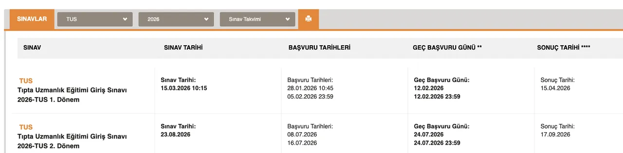 2026-TUS 1. Dönem tercihleri ne zaman yapılacak? Sonuçlar yarın açıklanacak