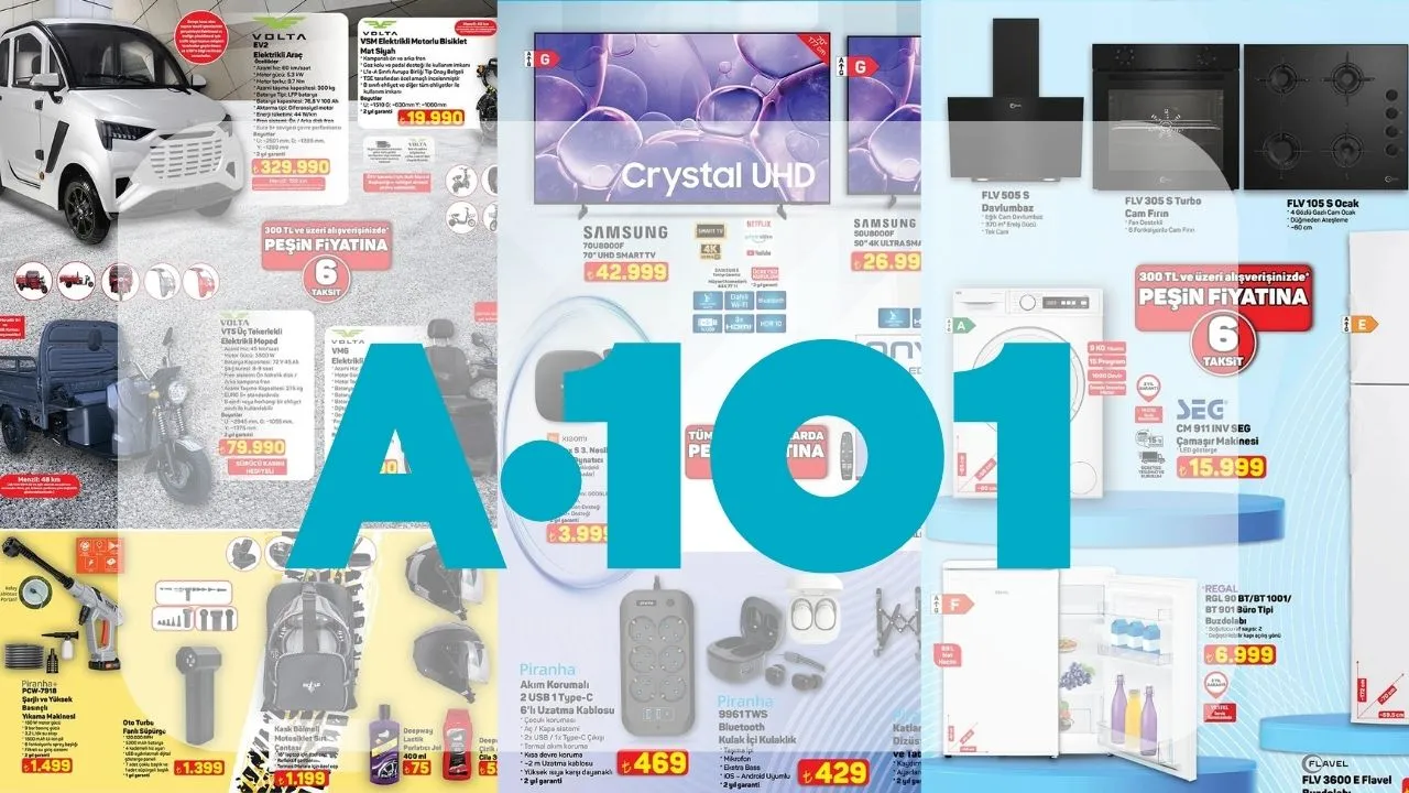 A101 aktüel ürünler kataloğu bugün satışta! Elektrikli araçtan beyaz eşyaya... İşte tam liste