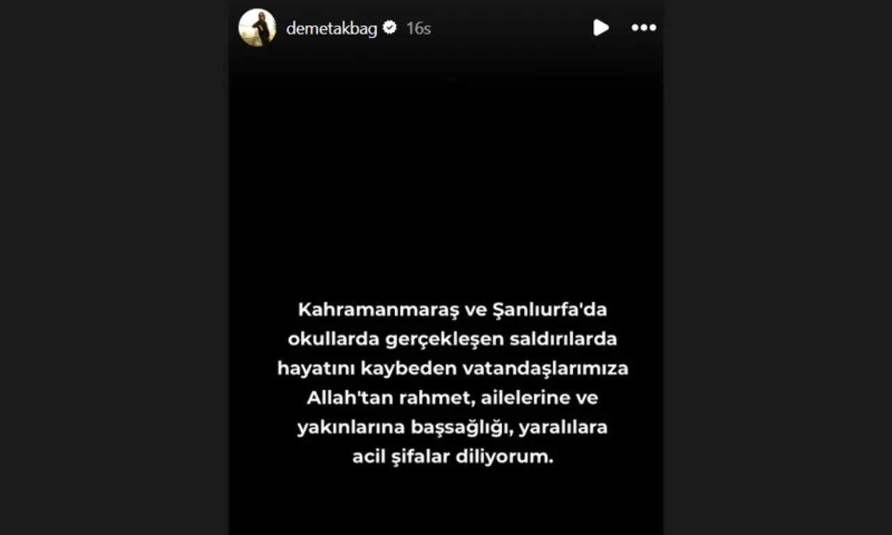 Kahramanmaraş’taki okul saldırısına ünlüler tepki gösterdi