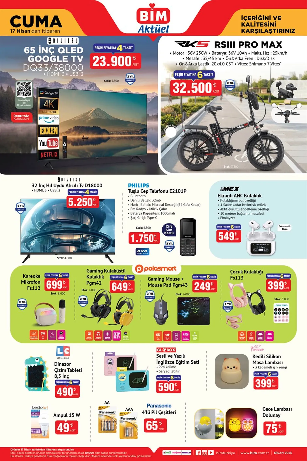 BİM aktüel 17 Nisan 2026 kataloğu güncellendi! BİM'e bugün neler geldi? İşte tam liste...