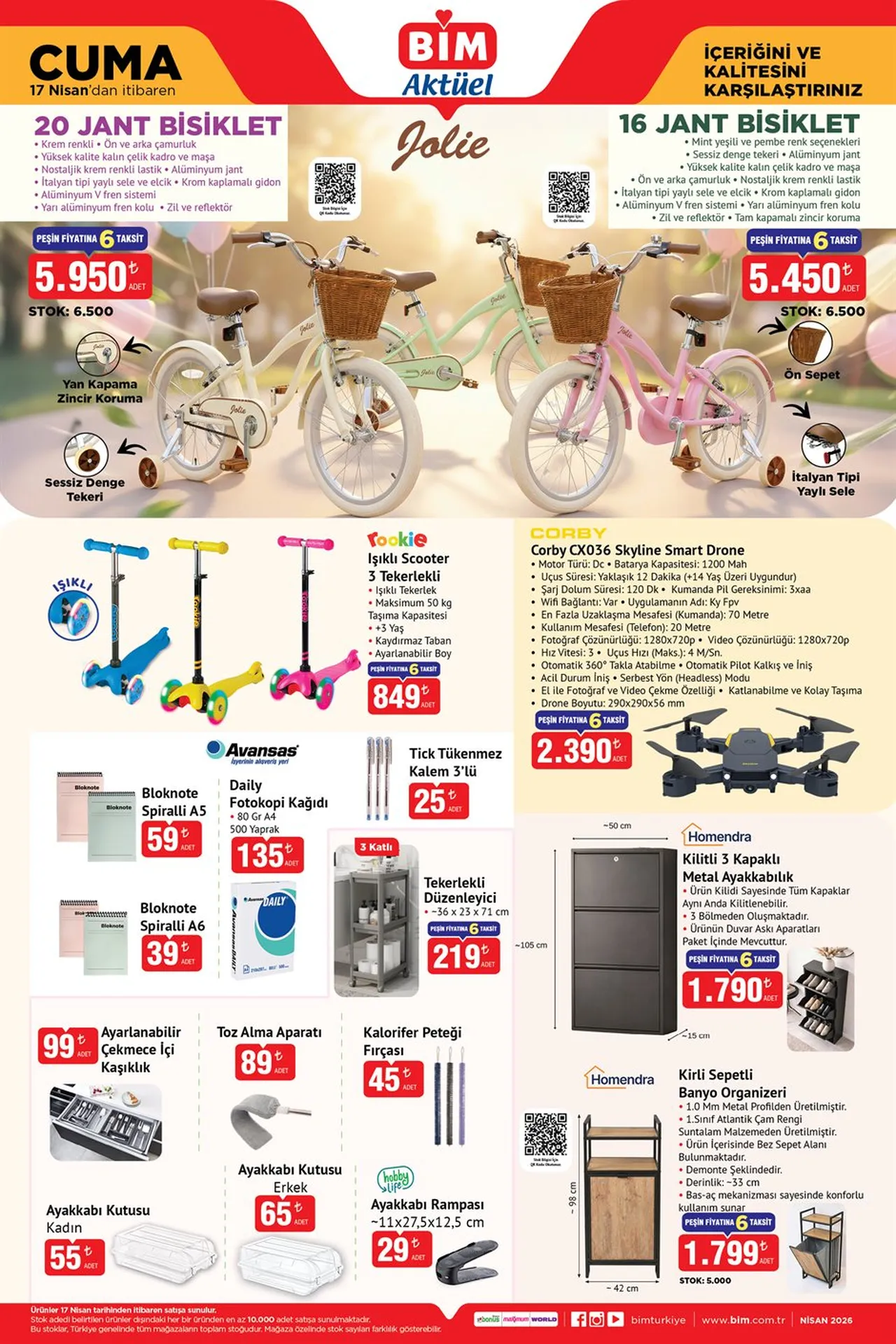 BİM aktüel 17 Nisan 2026 kataloğu güncellendi! BİM'e bugün neler geldi? İşte tam liste...
