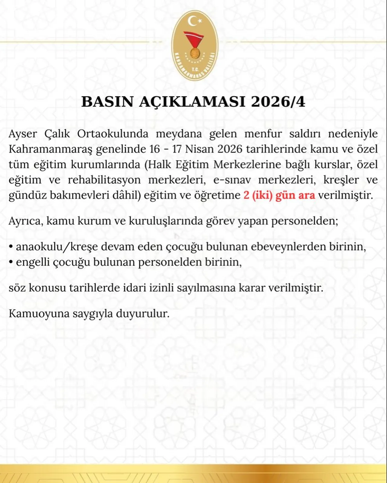 Bugün okullar tatil mi, hangi illerde tatil? 17 Nisan Cuma okul var mı?