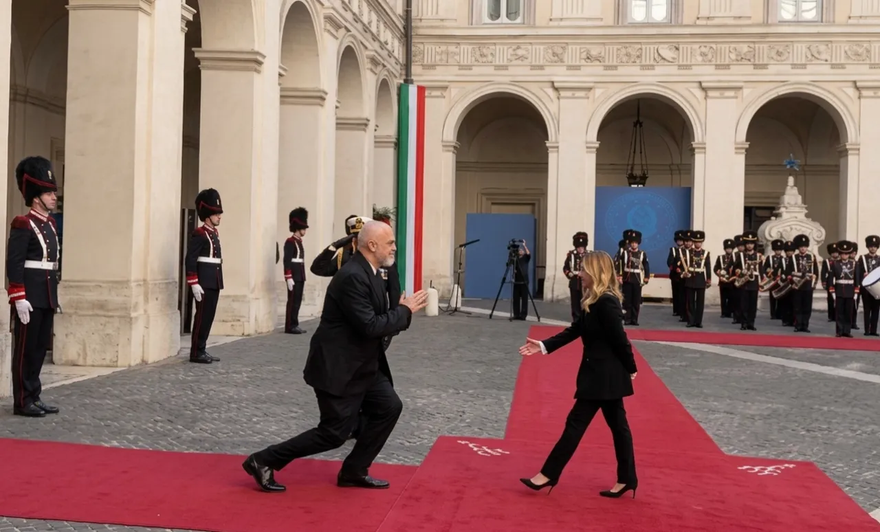 Roma'da çok konuşulacak görüntüler! Rama, Meloni'nin karşısında bir kez daha diz çöktü