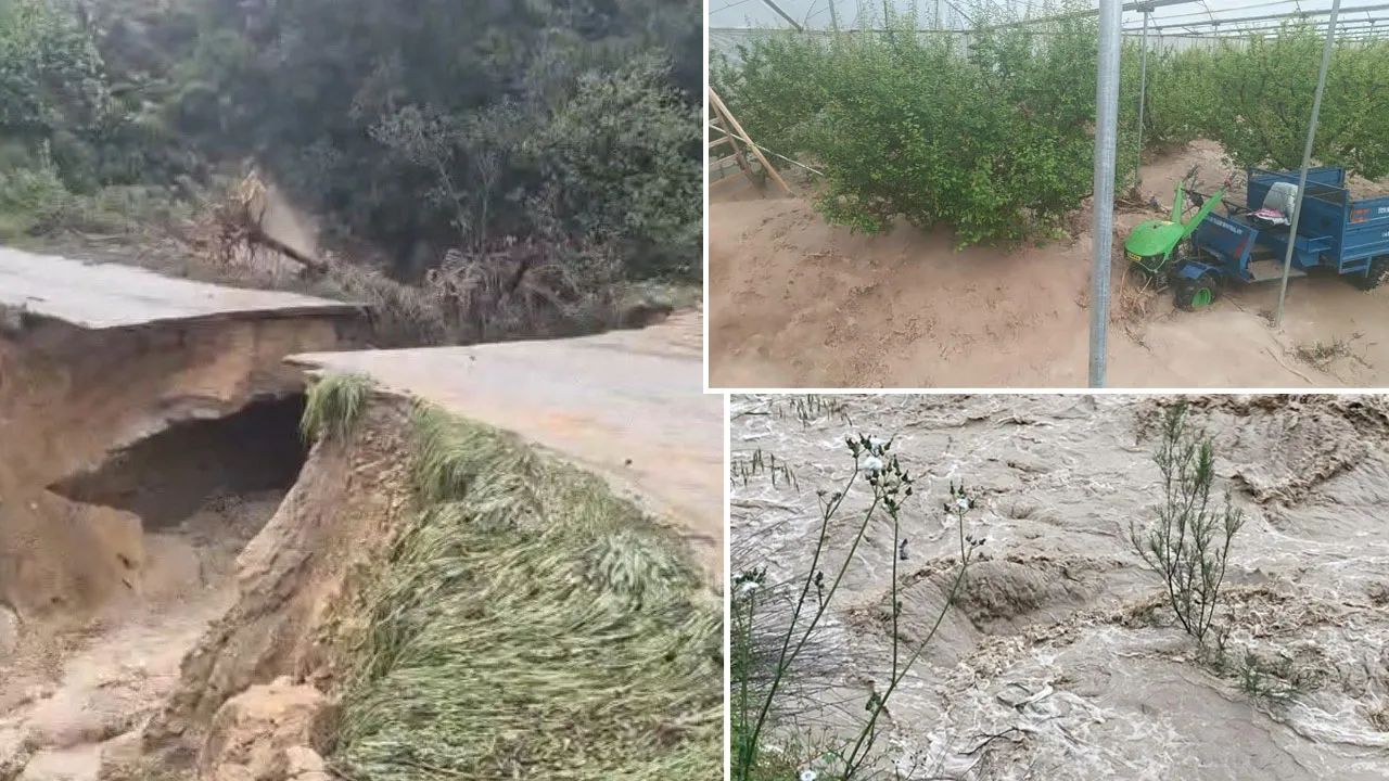 Mersin'i sağanak vurdu! Yolar çöktü, seralar suya gömüldü