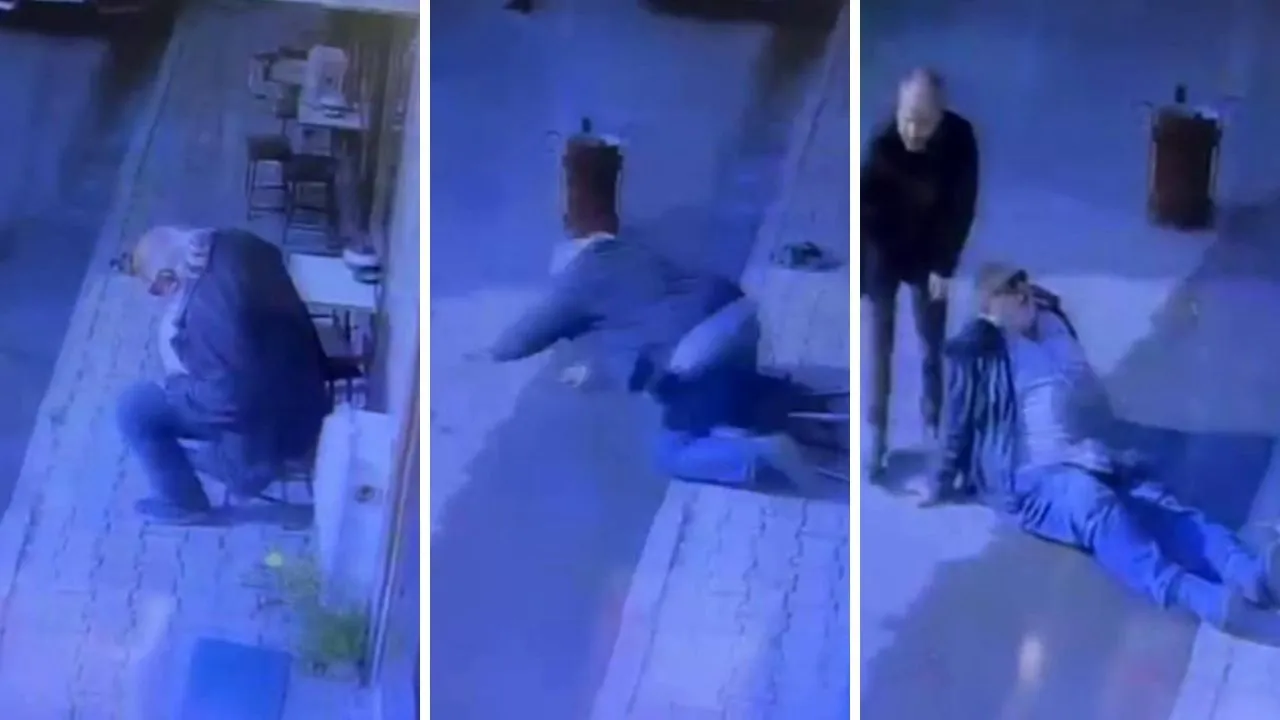 Taburede uyuya kaldı! Düşünce kendine geldi