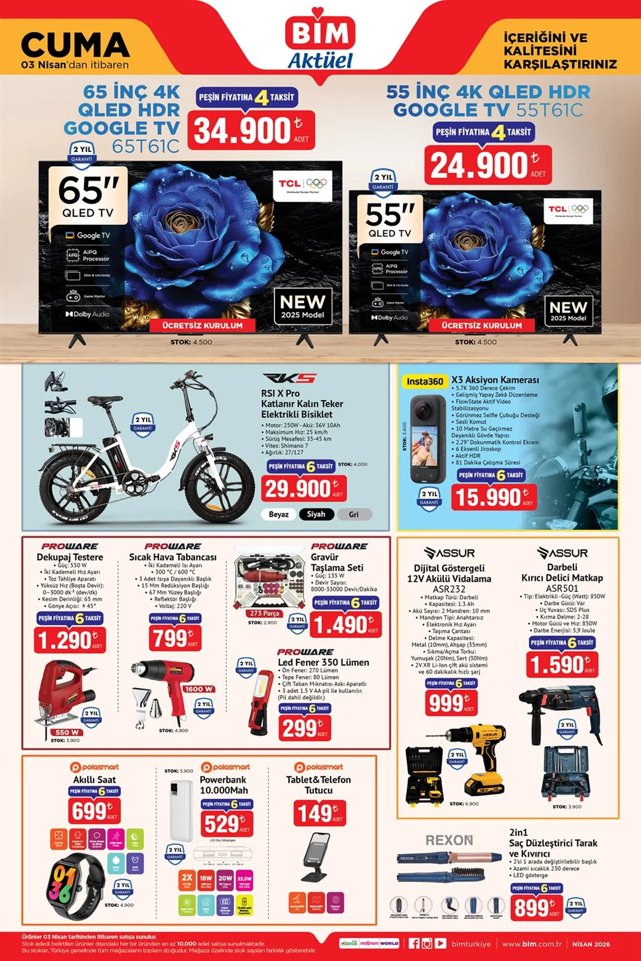 BİM aktüel 3 Nisan kataloğu çıktı! Bu hafta BİM'e neler geliyor?