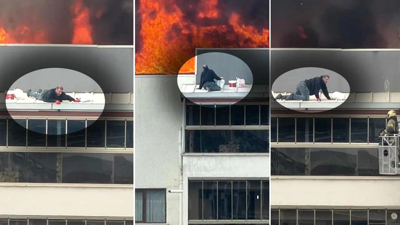 Bursa'da 8 katlı apartmanda yangın paniği! Çatıda mahsur kaldılar, ekipler kurtardı