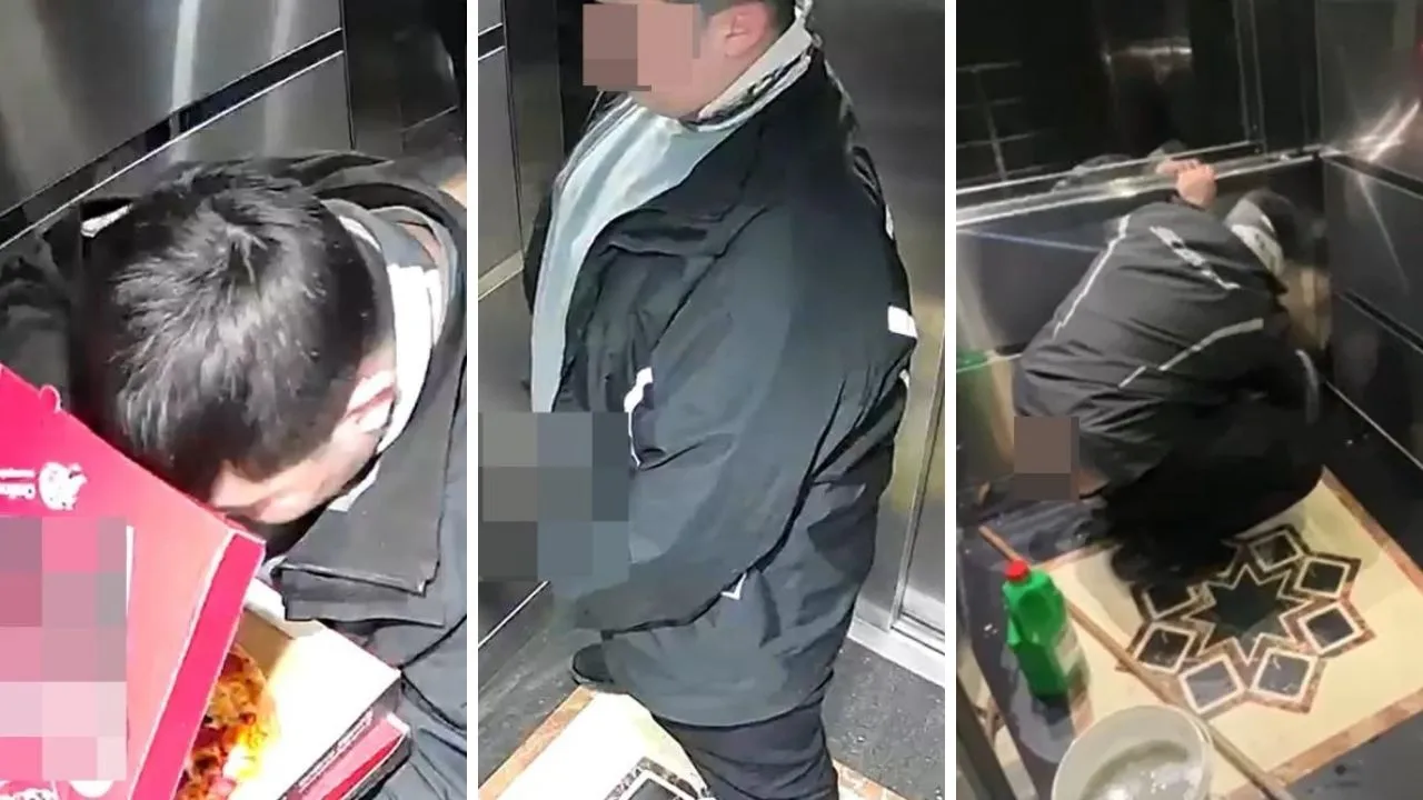Getirdiği pizzayı yiyip asansöre tuvaletini yapmıştı! O kuryeye temizlik yaptırdılar