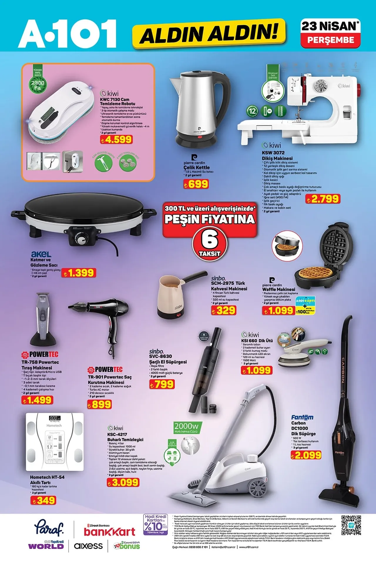 A101 kataloğu güncellendi! 23 Nisan'a özel ürünler, motosiklet, buharlı temizleyici ve daha fazlası geliyor