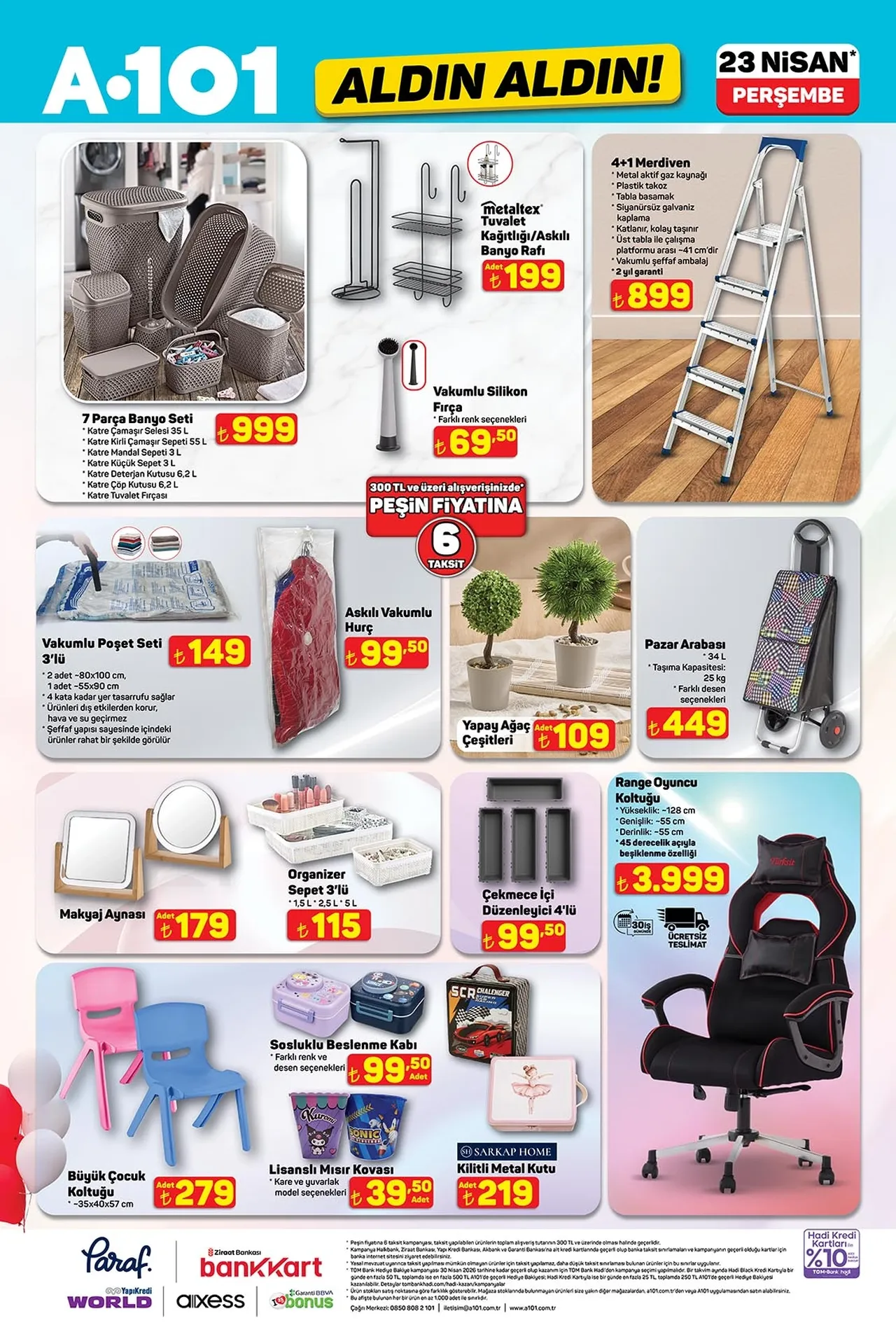 A101 kataloğu güncellendi! 23 Nisan'a özel ürünler, motosiklet, buharlı temizleyici ve daha fazlası geliyor