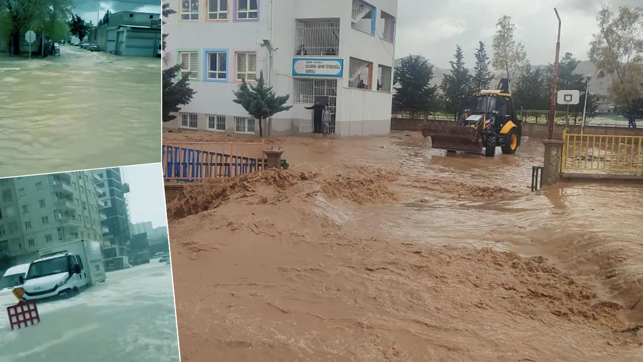 Mardin’de sağanak hayatı felç etti: Okulda mahsur kalan 75 öğrenci kurtarıldı