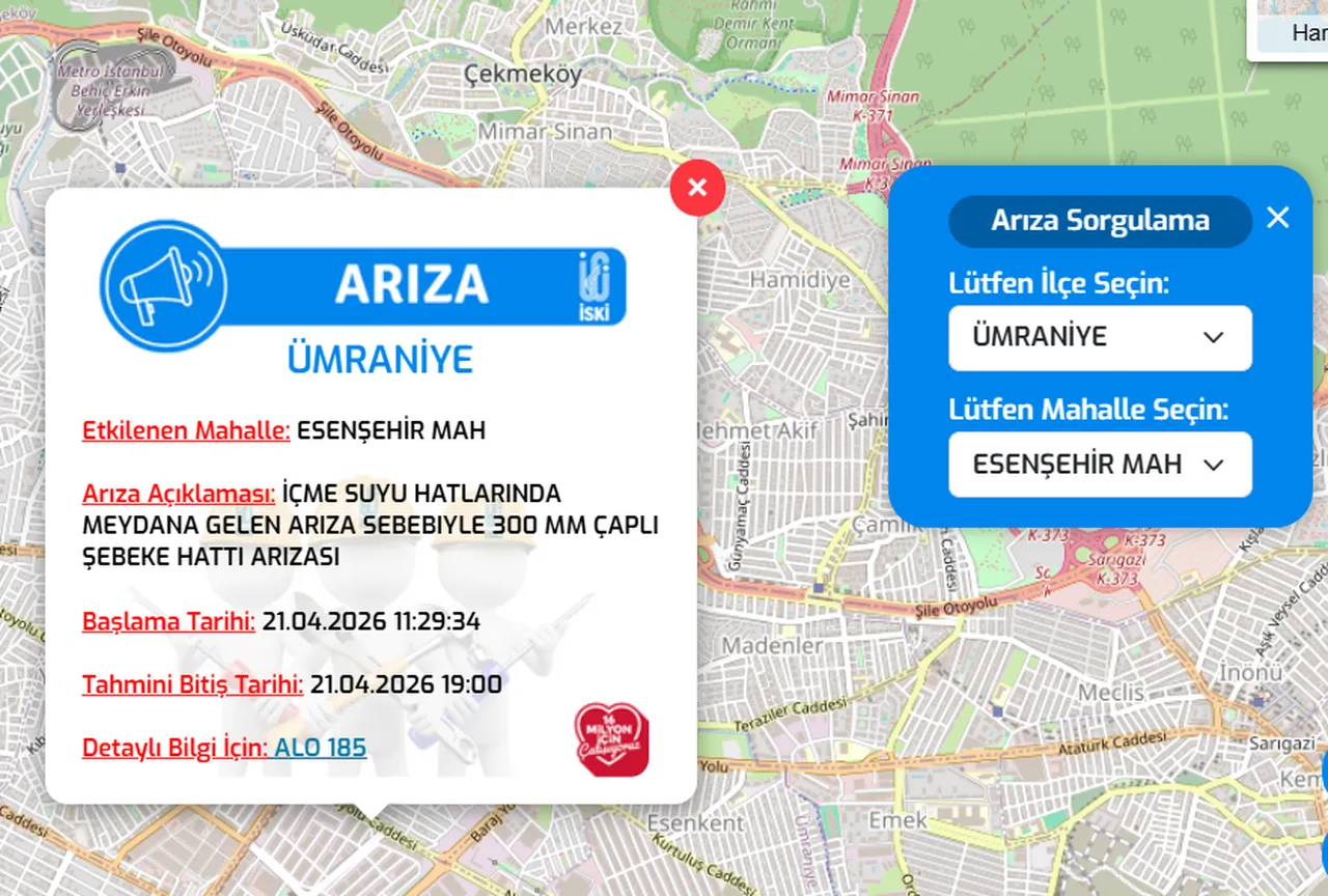 İSKİ Ümraniye su kesintisi bitiş saati açıklandı! İstanbul'da sular ne zaman gelecek? (21 Nisan 2026)