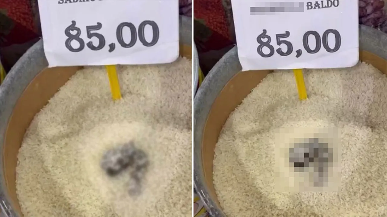 Markette mide bulandıran görüntü! Pirinçten kedi dışkısı çıktı