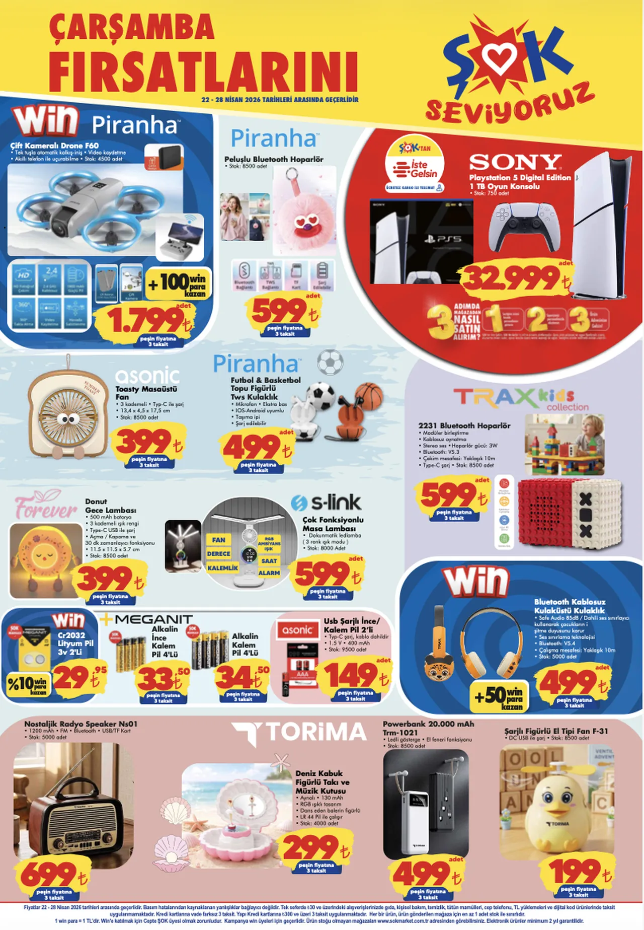 ŞOK aktüel 22-28 Nisan 2026! iPhone 17, akıllı saat, Playstation 5, drone, Samsung tablet ŞOK Markette!