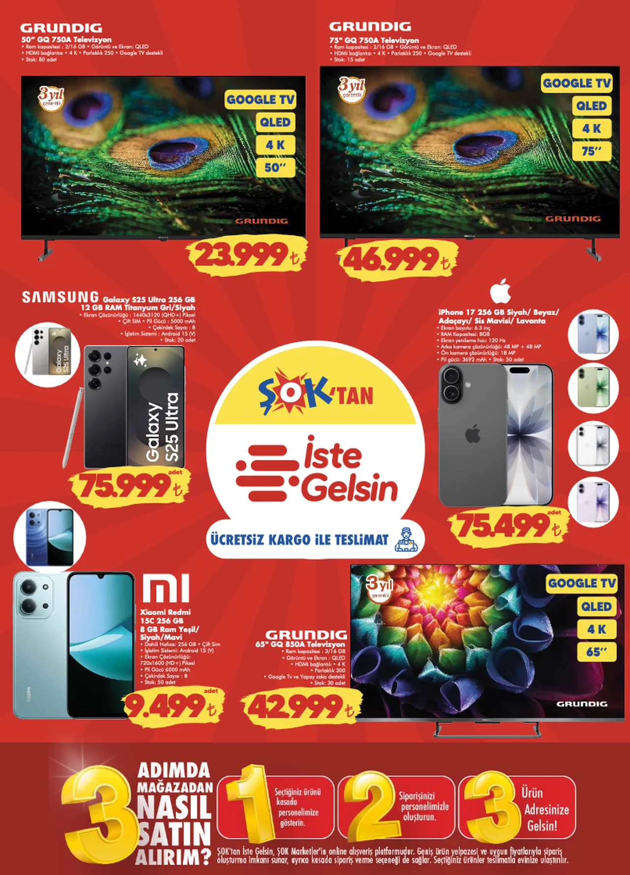 ŞOK aktüel 22-28 Nisan 2026! iPhone 17, akıllı saat, Playstation 5, drone, Samsung tablet ŞOK Markette!