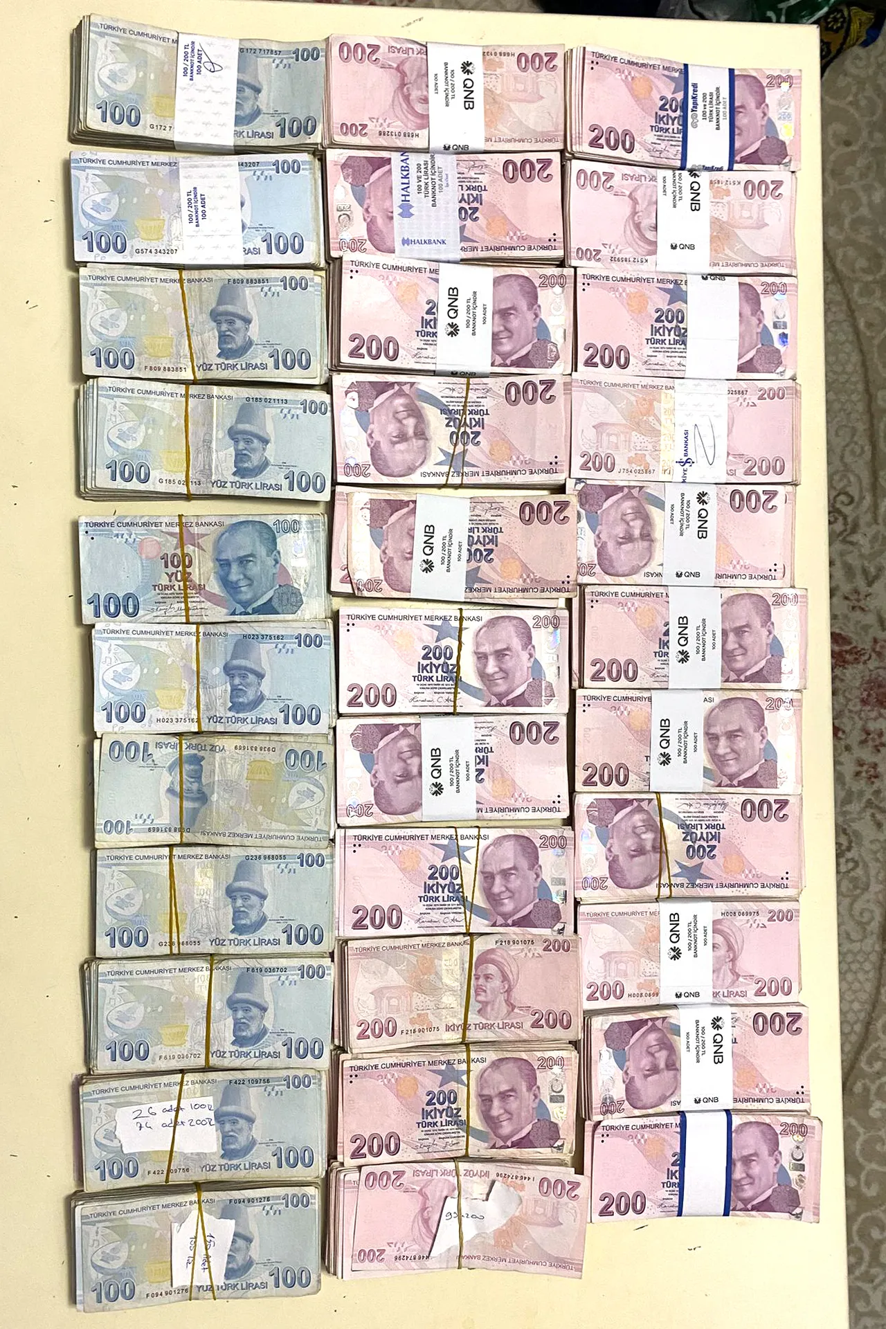 Adreslerde yapılan aramalarda ele geçirilen yüklü miktarda para