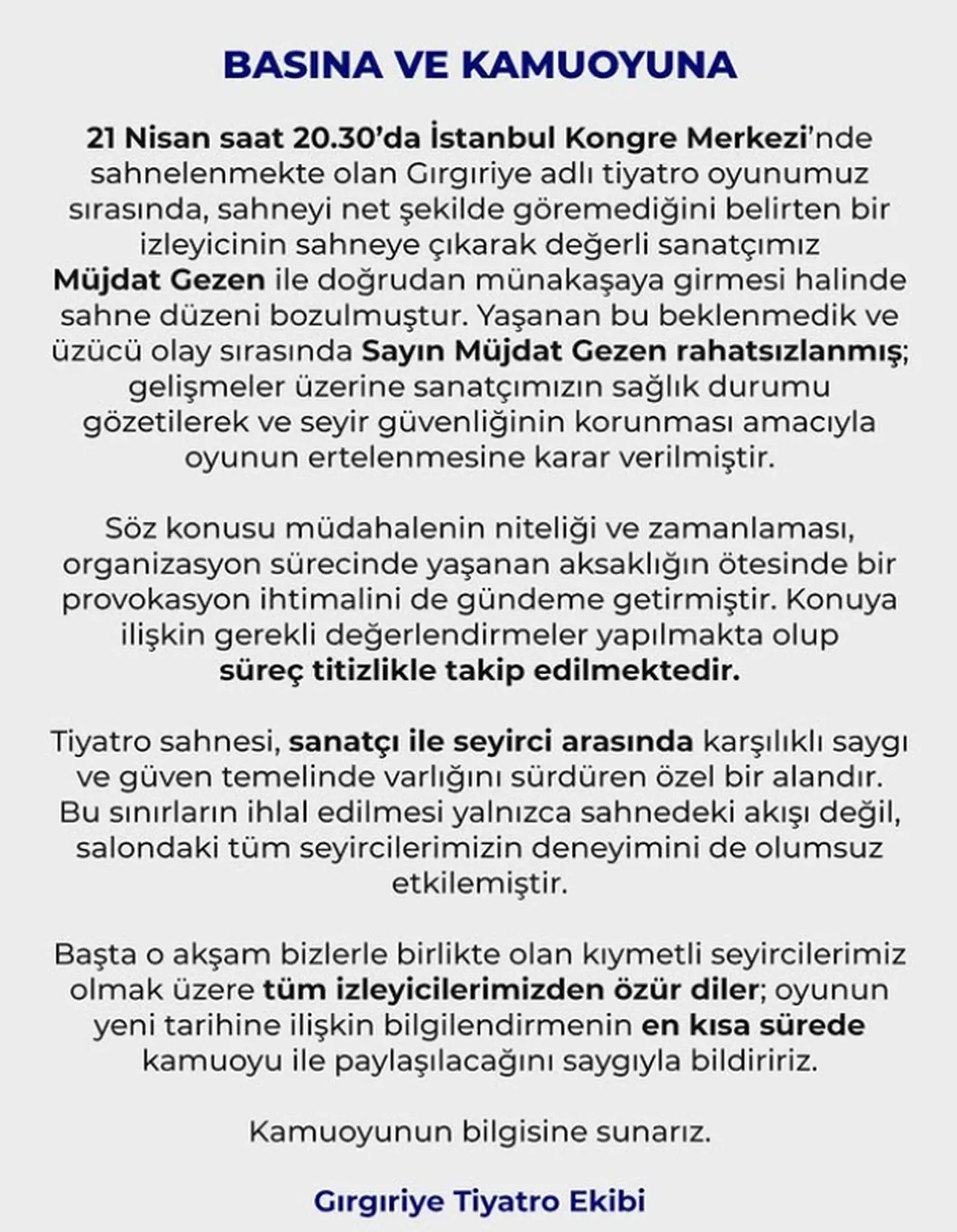 Gırgıriye müzikalinde yaşananların perde arkası! Gırgıriye Müzikali'nde neler yaşandı? Müjdat Gezen'e ne oldu?