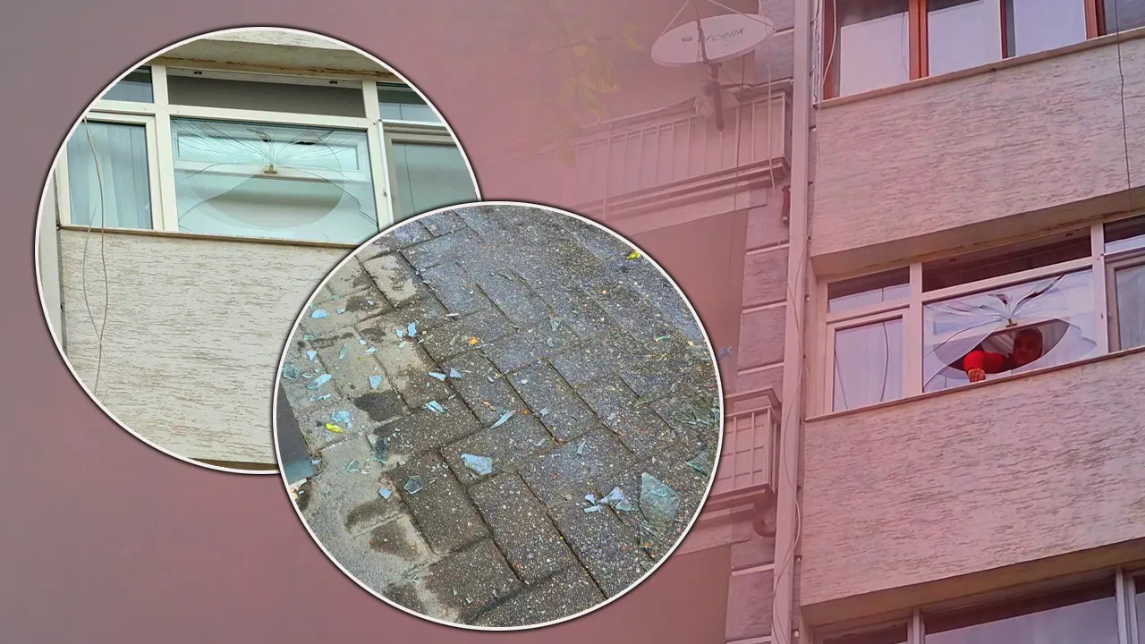 Kaldırımda yürürken dehşeti yaşadı! Kırılan cam kafasına düştü 