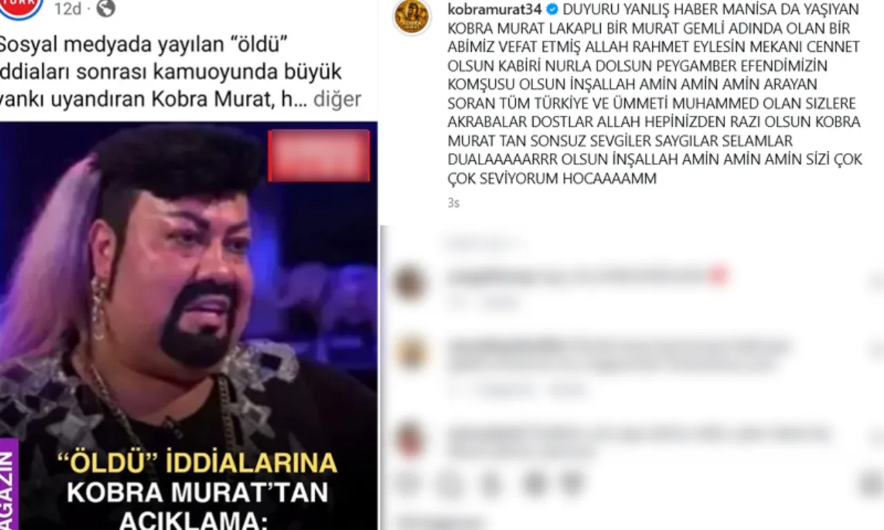 “Kobra Murat öldü” haberleri hızla yayıldı! Gerçek çok geçmeden ortaya çıktı