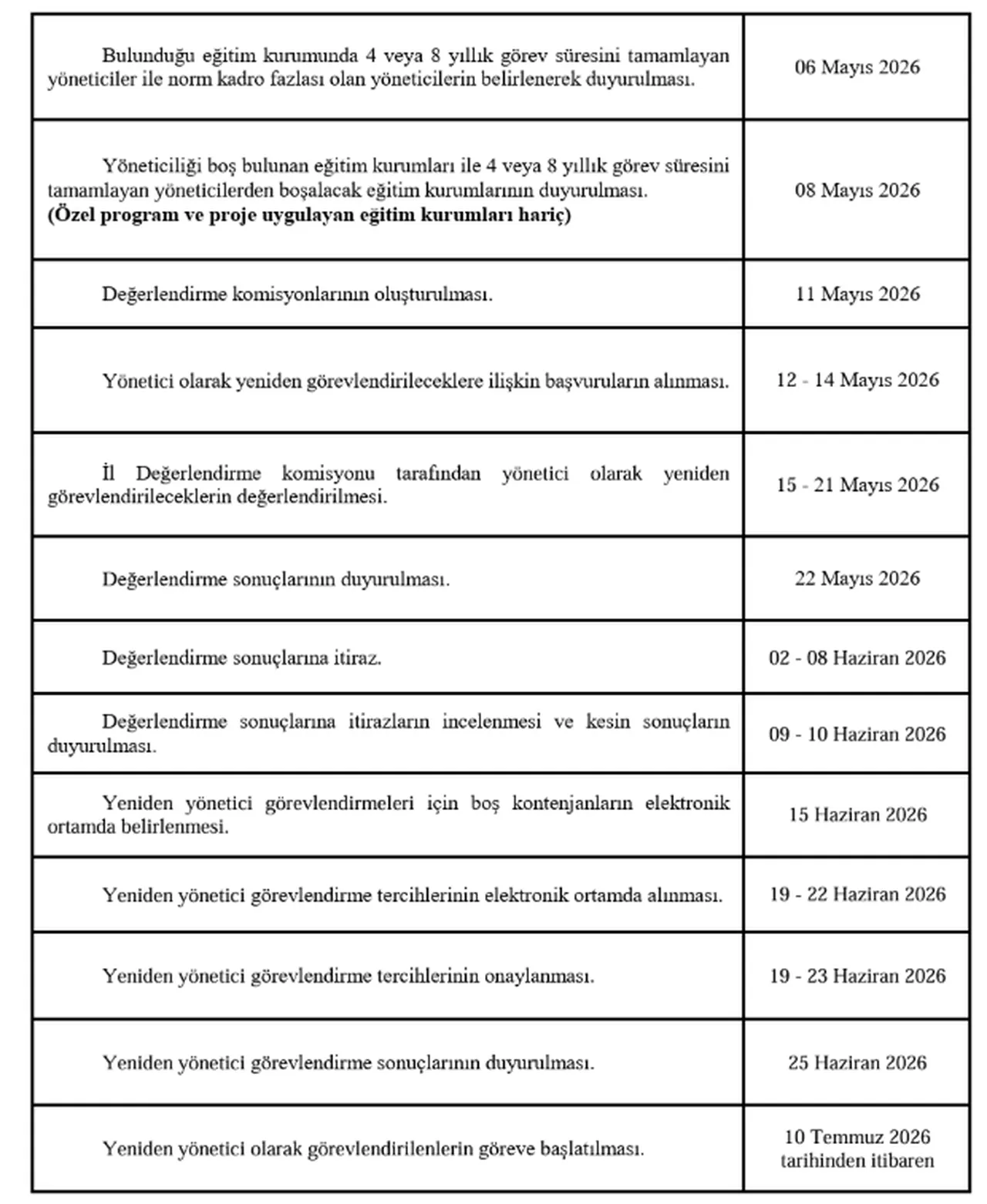 MEB yönetici görevlendirme takvimi açıklandı