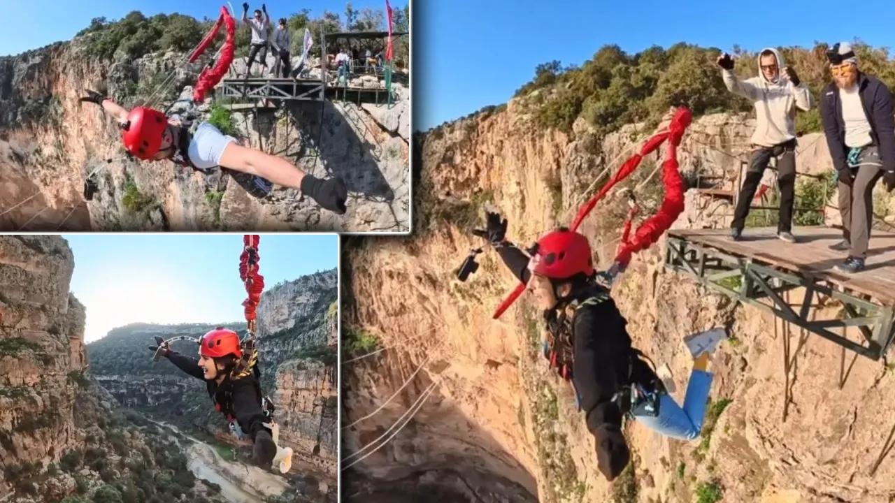 Hayatın en uzun 5 sanayisi! Mersin'de 220 metreden aşağı atladılar