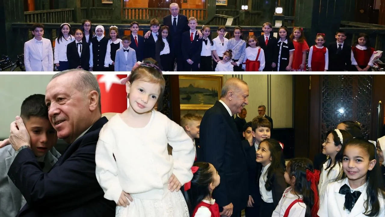 Külliye’de 23 Nisan havası! Cumhurbaşkanı Erdoğan, Milli Eğitim Bakanı ve beraberindeki çocukları kabul etti