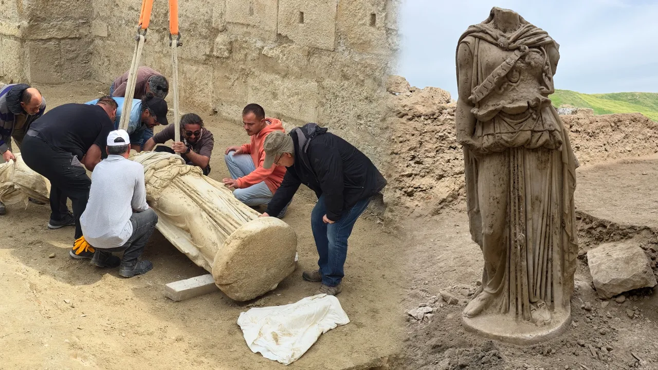 Laodıkeıa'da tarihî keşif! 2 metrelik Athena heykeli gün ışığına kavuştu