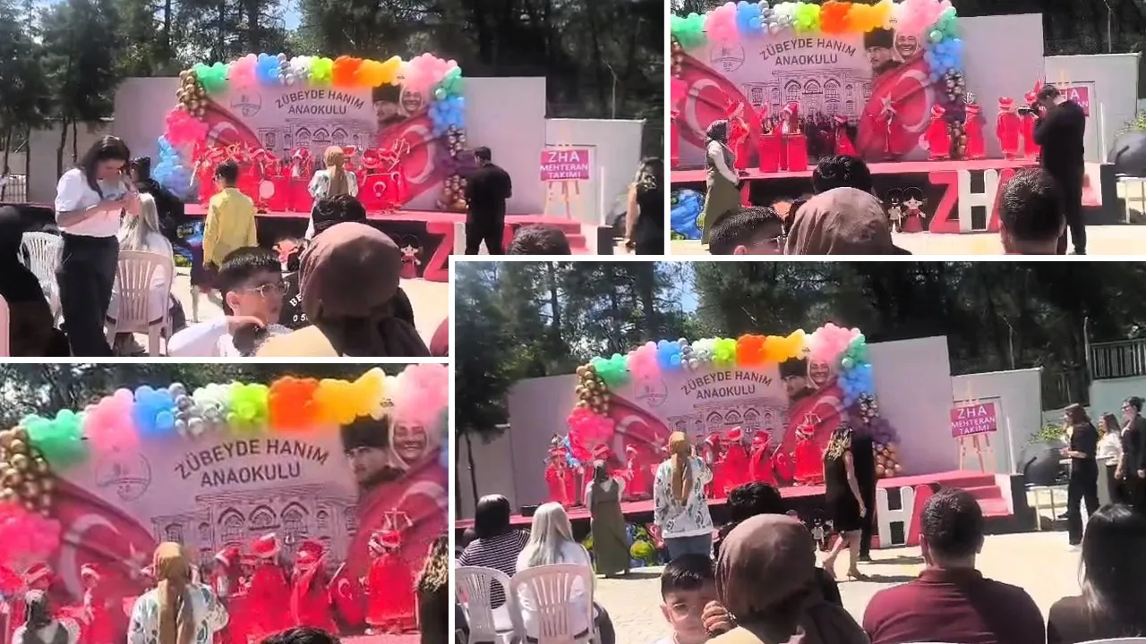 Bir mehter vakası da Denizli'den! Öğretmen müziği kesti, çocuklar devam etti