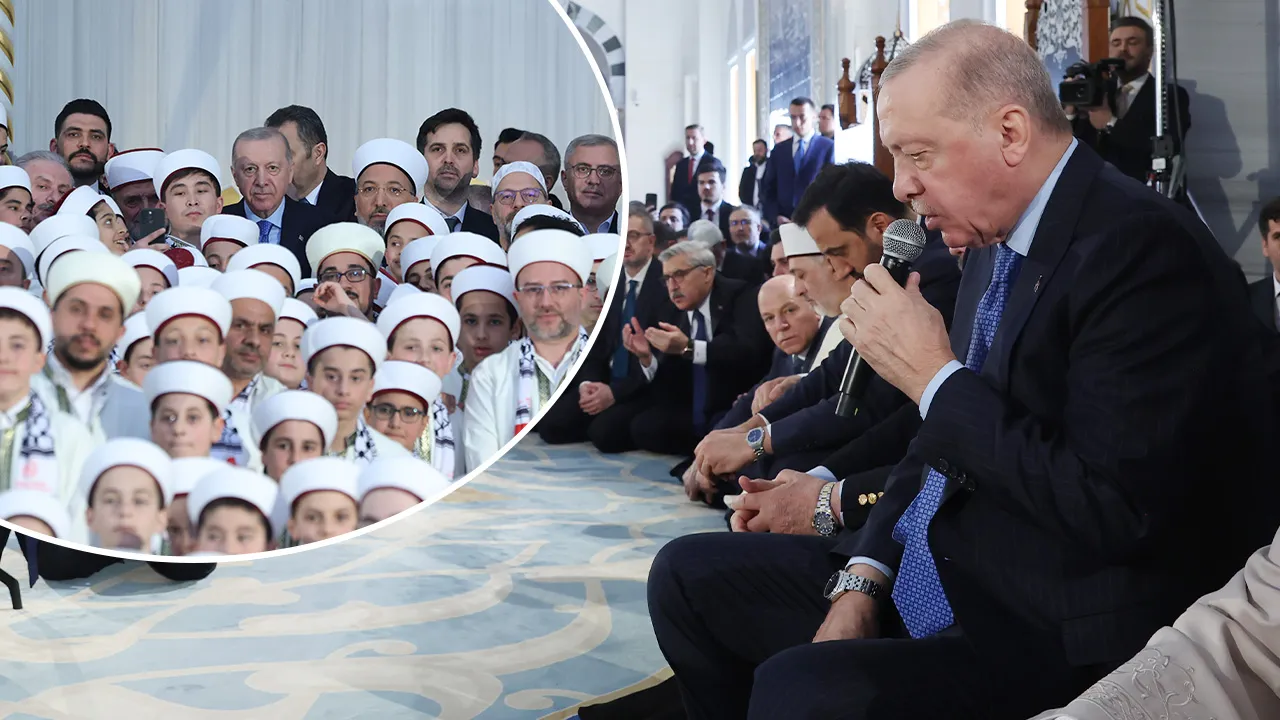 Erdoğan camide Kur'an-ı Kerim okudu