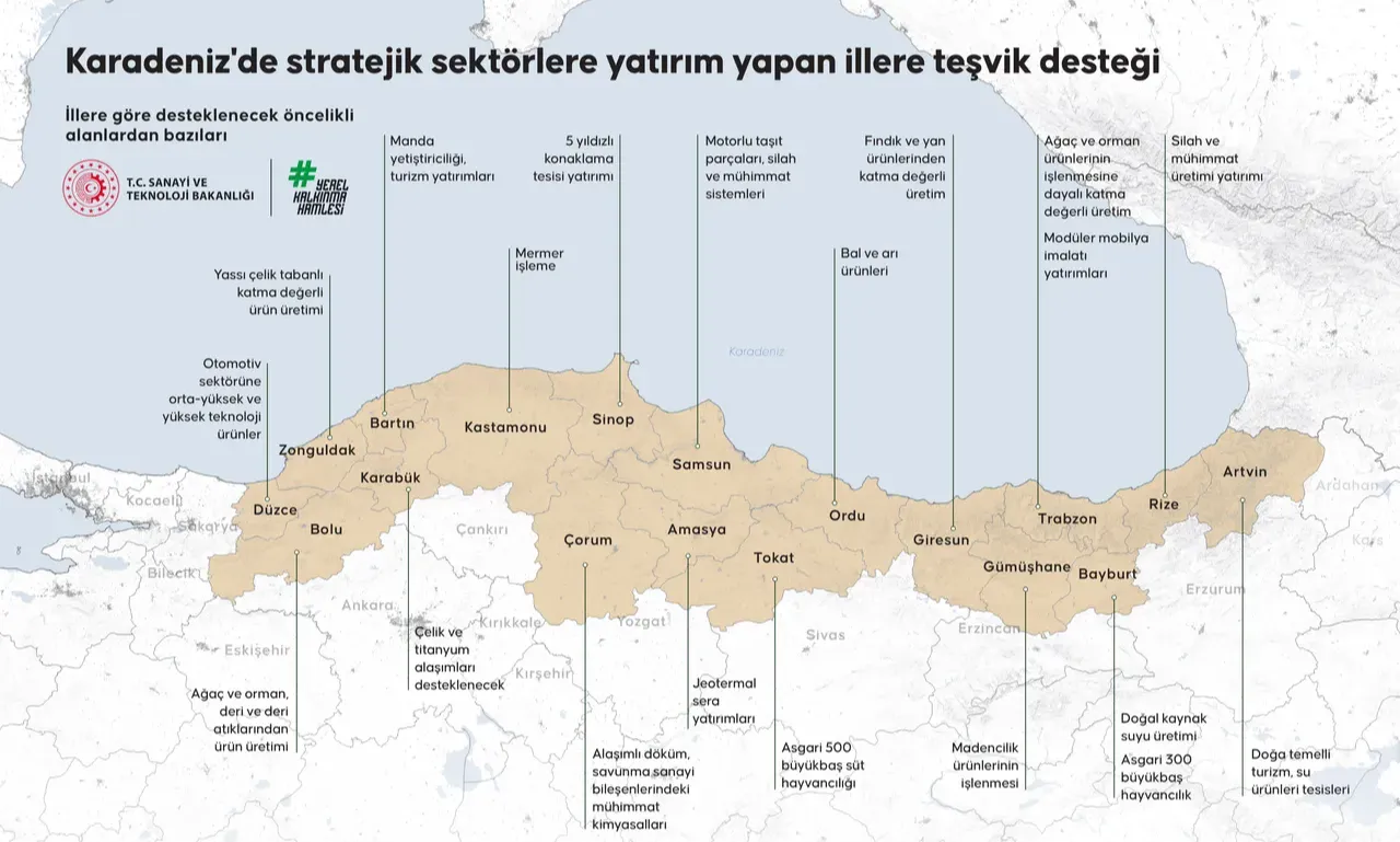 Karadeniz’de 18 ilde dev teşvik! Vergi indirimi, sigorta primi desteği, yer tahsisi...