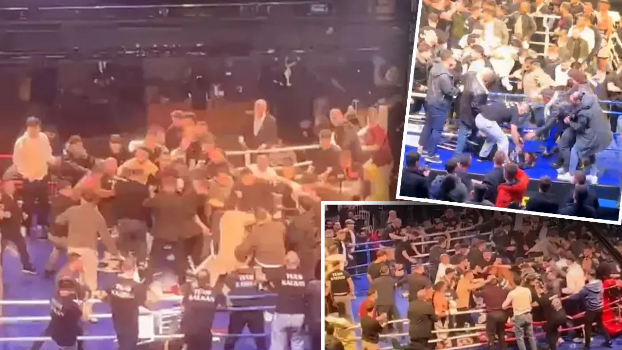 Trabzon'daki boks maçı karıştı! Türk ve Rus boksör birbirine girdi, seyirci ringe indi