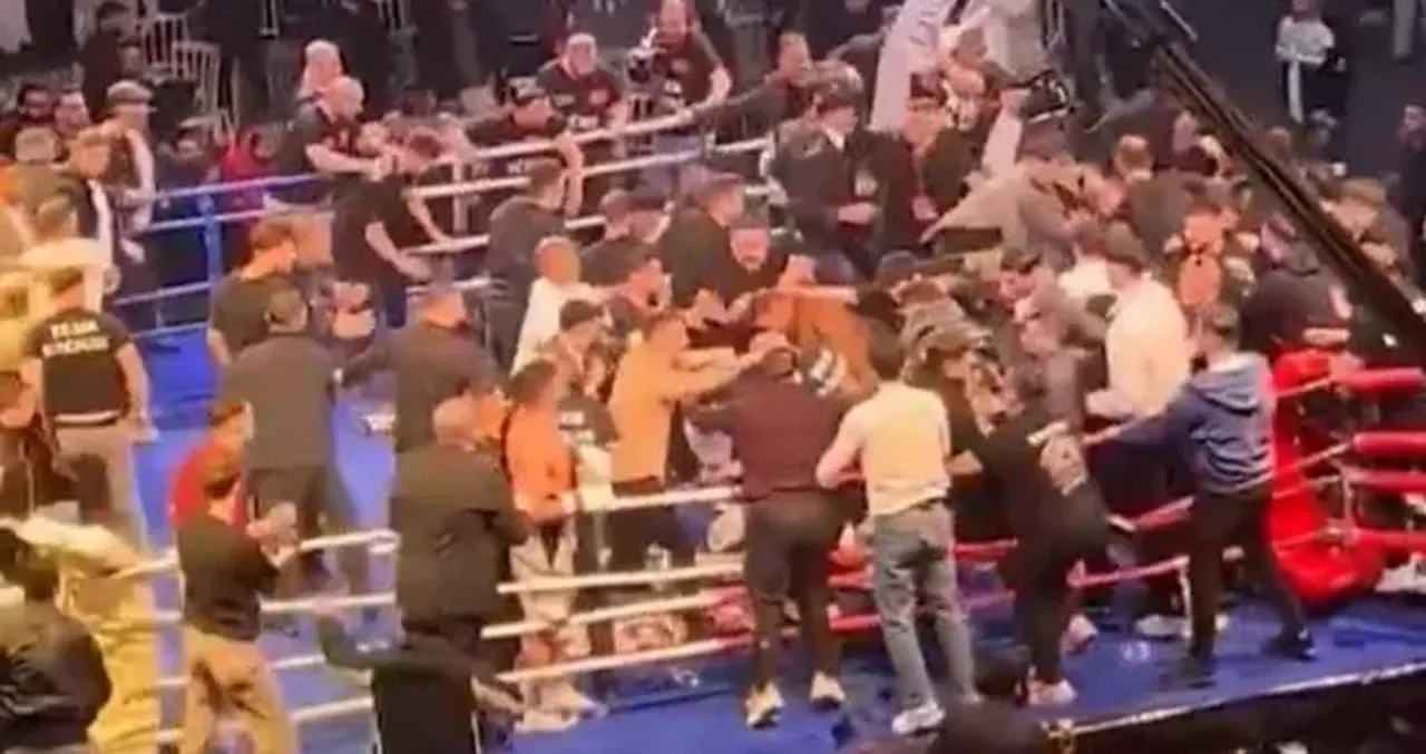 Trabzon'daki boks maçı karıştı! Türk ve Rus boksör birbirine girdi, seyirci ringe indi