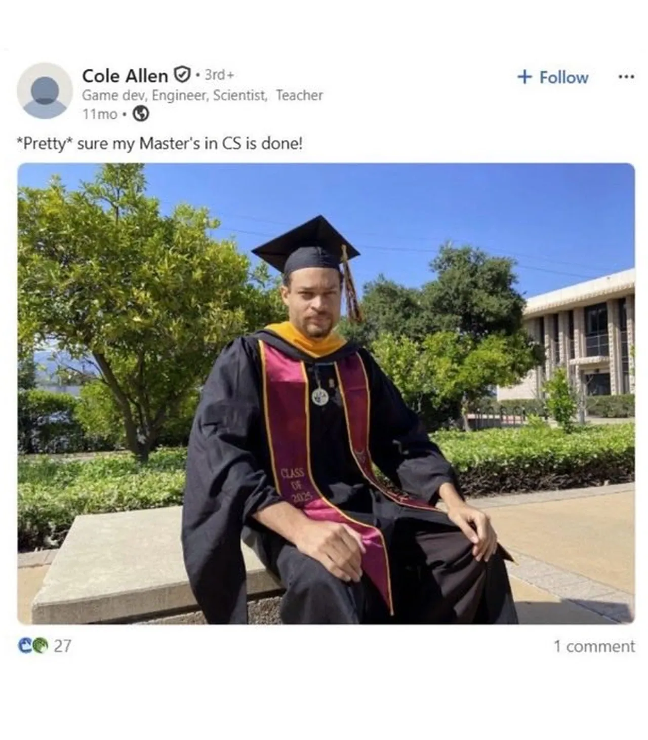 Beyaz Saray Muhabirler Derneği Yemeği'ndeki silahlı saldırının şüphelisi, California Torrance'dan 31 yaşındaki Cole Tomas Allen olarak tespit edildi. 2017 yılında Cal Tech'ten mühendislik derecesiyle mezun oldu ve 2025'te bilgisayar bilimi alanında yüksek lisans kazandı.