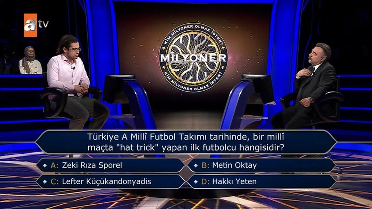 Kim Milyoner Olmak İsterde milyonluk futbol sorusu: Milli takım tarihinde hat-trick yapan ilk futbolcu kimdir?