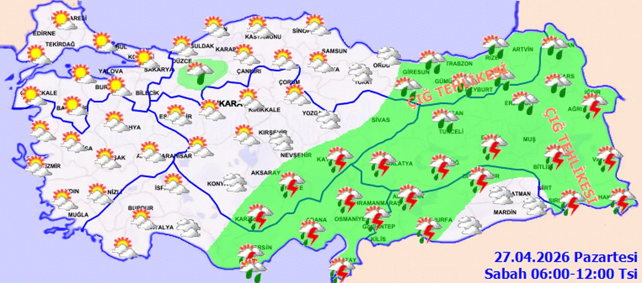 Meteoroloji 24 ili uyardı! Güneşli havaya ‘Balkan’ engeli, sağanak yağış geri dönüyor