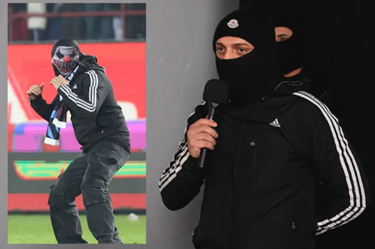 Papara Park'ta sahaya atlayan maskeli taraftar