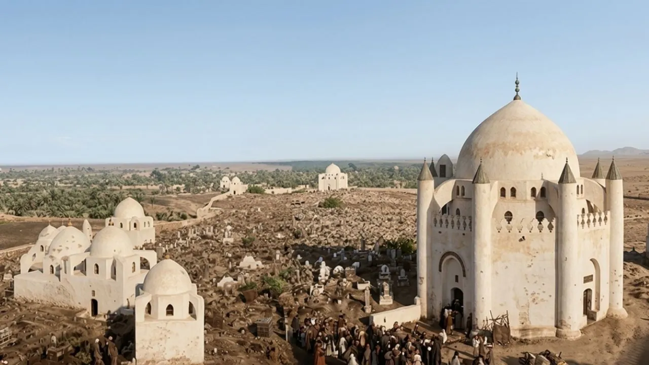 Cennetü'l Baki (Yapay zeka ile tekrar renklendirilmiştir)