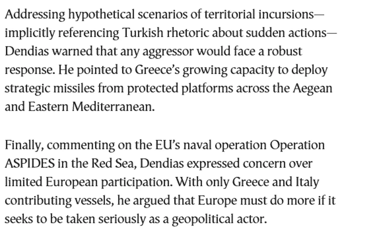 Yunanistan'dan Türkiye itirafı! Savunma Bakanı Dendias 'bütün odağımız Ankara olmamalı' dedi