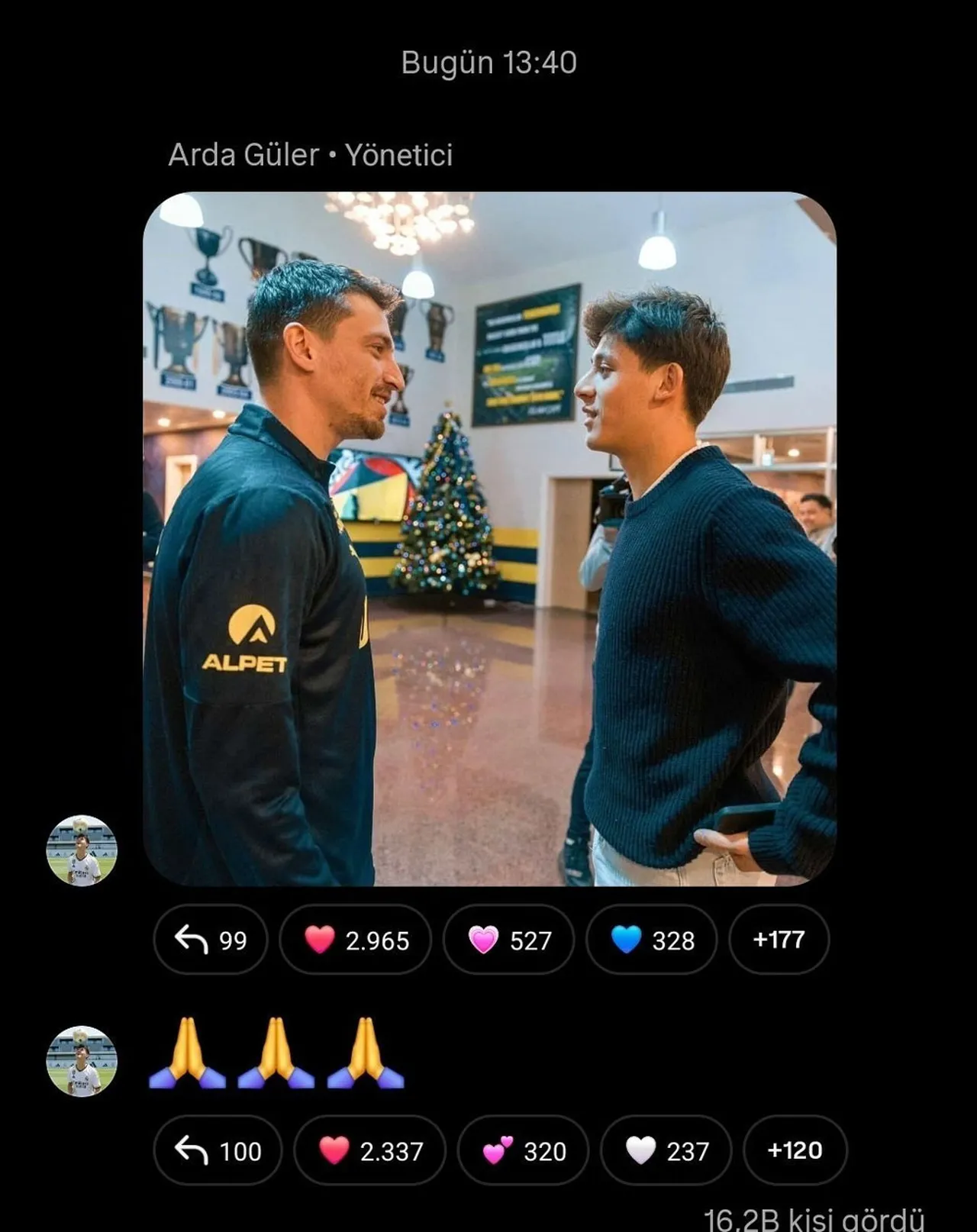 Arda Güler'in Mert Hakan Yandaş paylaşımı