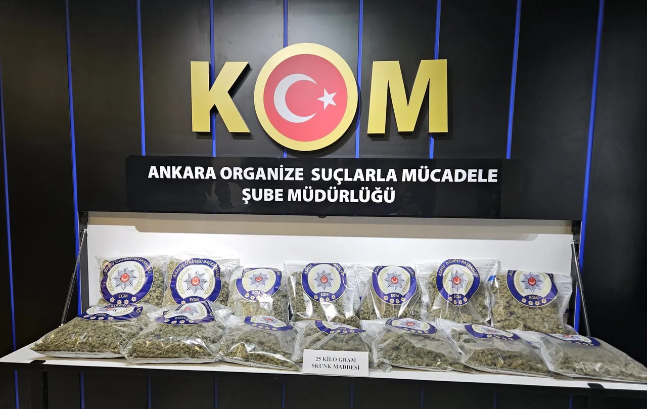 Ankara'da 25 kilogram uyuşturucu ele geçirildi! 2 şüpheli gözaltında