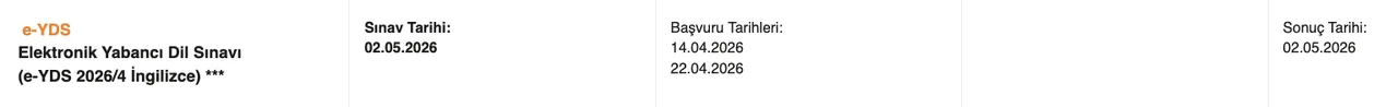 e-YDS 2026/4 (İngilizce) sınav giriş belgeleri erişime açıldı! Sınav ne zaman, sonuçlar ne zaman açıklanacak?