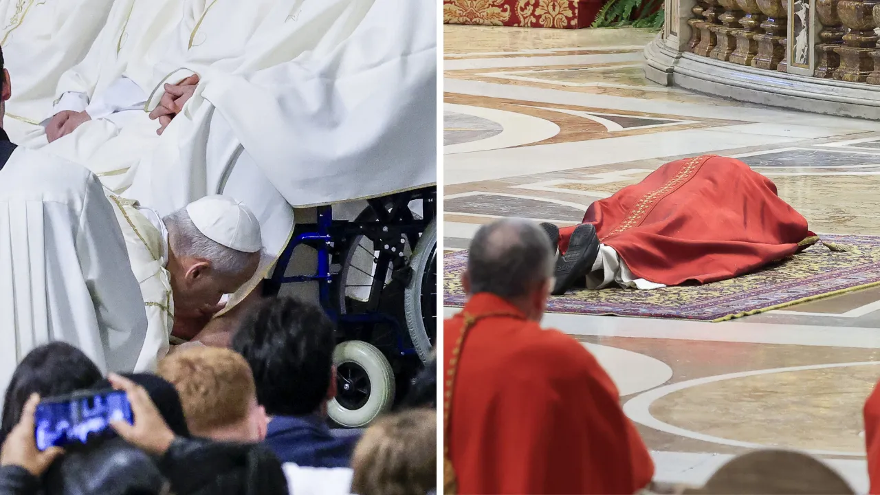 Papa Leo ilk kez başkanlık ediyor! Din ayaklarının ayaklarını yıkadı, yüzüstü serilip dua etti